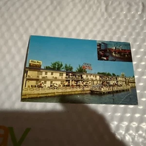 Miami Beach FL-Florida, Blue Bay Motel Cocktail Lounge Vintage Souvenir Postcard - Picture 1 of 2