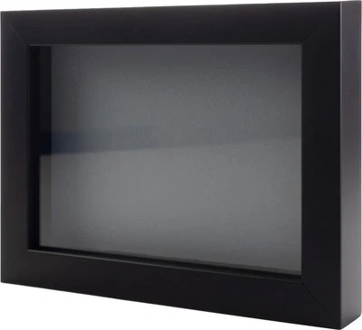 Black 16x20 Wood Shadow Box With Grey Acid-Free Backing 11/16 Usable Depth - Image 1 of 4
