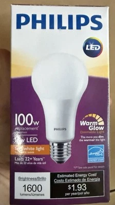 6 Philips LED Warm Glow Dimmable Light 100w = 16w  2700K Replacement Bulbs NICE! - Image 1 of 4