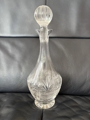 glaskaraffe Bohemia Crystal mit glasstöpsel 0,85 liter 1,68 kg schwer top - Bild 1 von 2