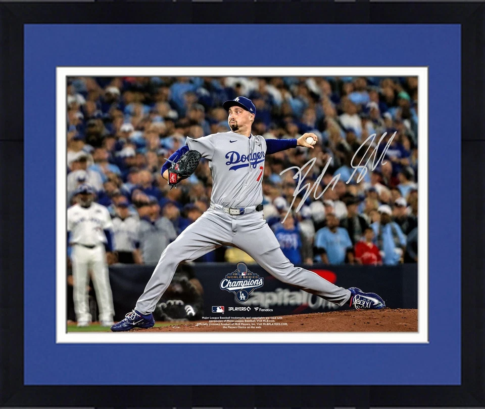 Framed Blake Snell Dodgers Signed 2025 MLB World Series Champions 8x10 Photo - Image 1 of 1