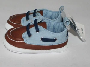Baby B'gosh Infant Boys Shoes Size 1 (0-3Months) Blue and Brown NEW - Picture 1 of 4