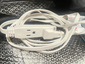 3 Outlet Extension Cord 8 Ft White 13A 125V 1625W (S9) - Picture 1 of 5