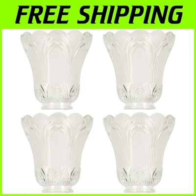 Clear or Frosted Ceiling Fan Light Covers - Cylindrical Glass Shades Set of 4 - Image 1 of 4