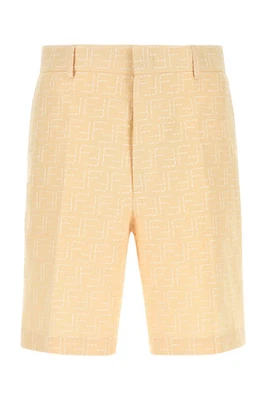 Шорты-бермуды FENDI из кремовой льняной смеси новые и подлинные - Изображение 1 из 3