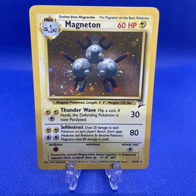 Pokemon TCG Magneton Base Set 2 9/130 holo rare with SWIRL 2000 WOTC LP - Image 1 of 4