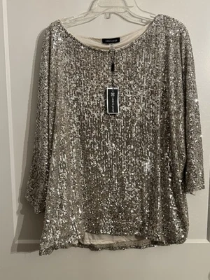 Кабель и калибр блестки специальный случай блузка верхняя рубашка Sz 2 X плюс Рождество новый год - Изображение 1 из 4