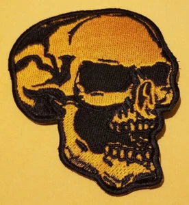 Skull Embroidered Patch approx 3x3.5"  iron sew - Picture 1 of 2