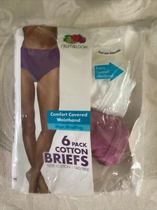 (2)FRUIT/ LOOM LADIES PINK/WHITE BRIEFS SZ 6 - Picture 1 of 2