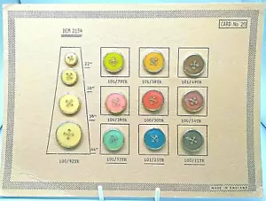 Vintage 1960/70? Button Sample & Shade Card Salesmans Display Made in England #2 - Picture 1 of 2