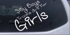 Trucks Are For Girls Car or Truck Window Laptop Decal Sticker White 6X6.5 - Picture 1 of 1