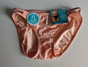 Vanity Fair Women's 18108 Illumination String Bikini 🍑 Peach 5/S NWT NYLON - Picture 1 of 6