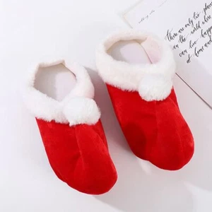 Anti-slip Christmas Cotton Slippers Plush Santa Claus Shoe Elf Shoes Party - Picture 1 of 6