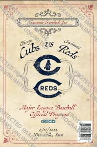 2022 FIELD OF DREAMS GAME DAY PROGRAM CINCINNATI REDS CHICAGO CUBS OFFICIAL VIN - Picture 1 of 1