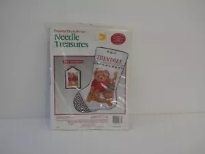 JCA Counted Cross Stitch 10 X 16" Chair Bear Stocking Plus Ornament (4C1) - Picture 1 of 4