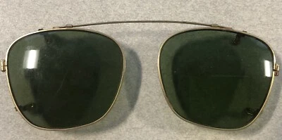 Vtg American Optical Calobar Clip On Sunglasses Green Safety Glasses 1950s Sz 46 - Image 1 of 4