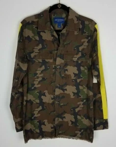 Arizona Jean Co. Sz. M Camo Button Up Light Weight Jacket W/ Neon Yellow Stripe - Picture 1 of 7
