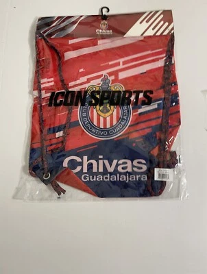 Chivas Club Deportivo Guadalajara Gym Sport String Duffle Bag Red Soccer  New - Image 1 of 4