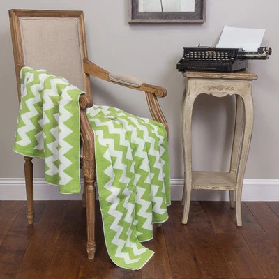 Chevy Wool/Acrylic Green Throw - Image 1 of 2