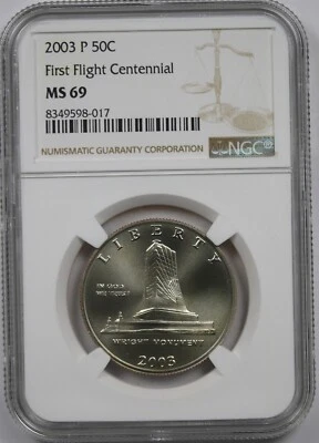 2003-P First Flight 50C NGC MS 69 Modern Commemorative Half Dollar  - Image 1 of 4