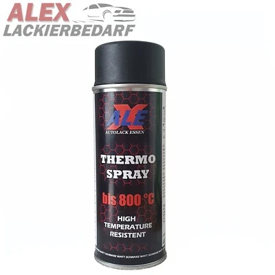 1 x 400ml ALE Thermo Auspufflack 800 ° C Ofenlack Thermolack SCHWARZ MATT Spray - Bild 1 von 2
