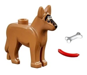 LEGO City Minifigure Police Dog Shepherd, Hotdog and Bone - Picture 1 of 1