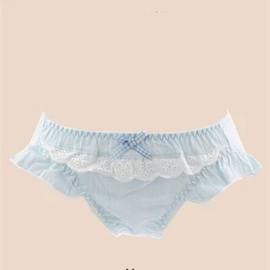 Japanese women Lolita cute ruffled plaid panties Underpants Sweet Lace Briefs  - Picture 1 of 14
