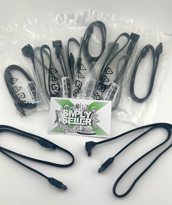 ⚡ 6x 10x 20x eins. gewinkel & gerade SATA 0,4m Kabel | SATA III 6 GB/s schwarz ⚡ - Bild 1 von 2