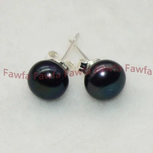 Wholesale Natural Genuine Multicolor Akoya Freshwater Pearl Silver Stud Earrings - Picture 1 of 15