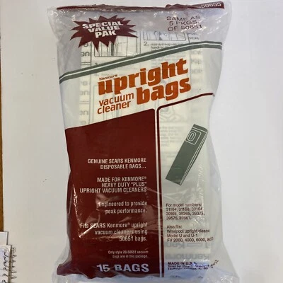 kenmore upright vacuum cleaner bags fits upright vacs using 50651 bags - Image 1 of 4