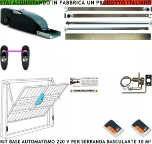 BASCULANTE AUTOMATICA KIT BASE 220 V RINFORZO PORTA MOTORE 2 RADIOC FOTOC CHIAVE - Foto 1 di 12