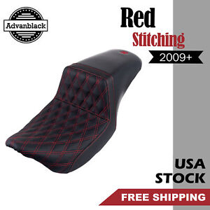 Red Stitching Assault Seat Fits Harley Electra Road Street Glide King 2009+