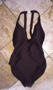 Ralph Lauren brauner Badeanzug mit V-Ausschnitt Damen neu mit Etikett - Bild 1 von 5