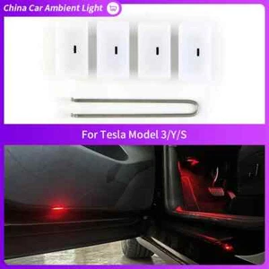 4PCS For Tesla Model 3 Y S Foot Light Door Light Car Atmosphere Light Decoration - Picture 1 of 9