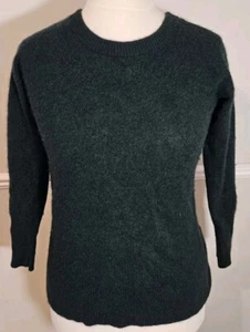 Nicole Miller 100% Pure 2-Ply Cashmere Dark Green Relaxed Jumper - Size UK Small - Picture 1 of 10