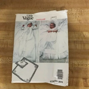 #2878 Vogue, baby Christening d ress coat bonnet pillow sewing pattern, uncut - Picture 1 of 4
