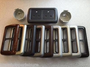 C-LINE CBE DOUBLE 240V SOCKET & BACKBOX caravan campervan motorhome twin mains - Picture 1 of 12