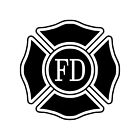 FIRE DEPARTMENT -V2- Vinyl Decal Sticker - Maltese Cross VFD Firefighter