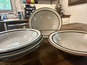 5 Sango Regenbogen Steinzeug Capri 651 Suppe Müslischalen 7 3/8" brauner Rand EXC!!! - Bild 1 von 4