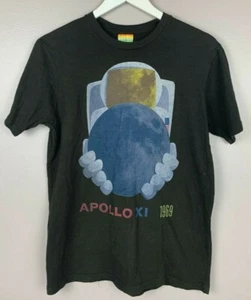 Palmer Cash Graphic Tee Apollo XI 1969 Space T-Shirt Adult Small S Black Vintage - Picture 1 of 3