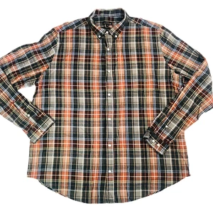 Next Signature Orange Check Brushed Cotton Flannel Casual Shirt Size XXL - Picture 1 of 16