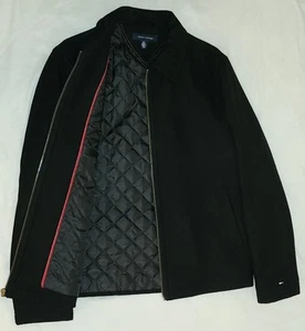 Tommy Hilfiger Winter Casual Wool Quilt Coat Jacket Black Small Great Condition - Picture 1 of 17