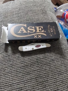 NEW CASE XX KNIVES SPARXX JIGGED WHITE MEDIUM STOCKMAN POCKET KNIFE #60184 USA - Picture 1 of 3