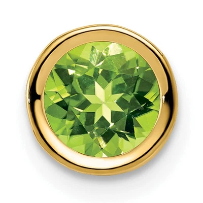 14k 6mm Round Peridot Bezel Chain Slide XP321PE - Image 1 of 4