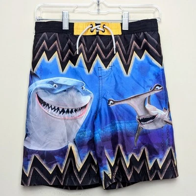 Finding Nemo Sharks Disney Store Swimsuit Swim Trunk Shorts Bathing Suit L 10-12 - Image 1 of 4