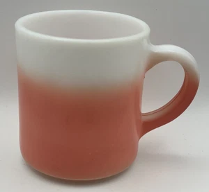 VTG MCM Hazel Atlas Pink and White Ombre Milk Glass Coffee Mug, Read - Picture 1 of 8