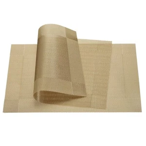 2pcs Place Mats 450x300mm PVC Table Washable Woven Placemat Golden - Picture 1 of 5