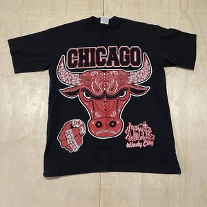 Chicago Bulls Windy City Paisley Rings Graphic T-Shirt Men's SZ: L Black -Used - Picture 1 of 6