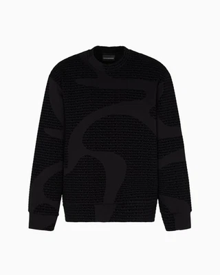 SUDADERA NEGRA NUEVA CON ETIQUETAS EMPORIO ARMANI CON LOGO FLOCK EM002900 AF10013 Foto 1 de 4