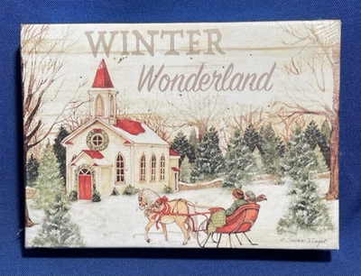 "Winter Wonderland" Christmas LED Light Display Print on Canvas w/36 LED Lights - Image 1 of 4